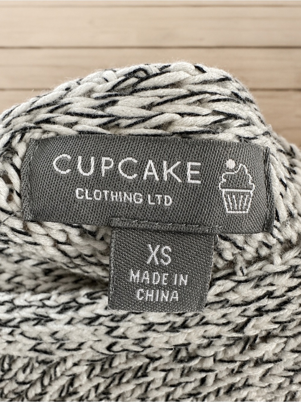 Cupcake Clothing Ltd Black & White Marled Lace-Up Back Knit Sweater XS (US 0–2) - Picture 3 of 4